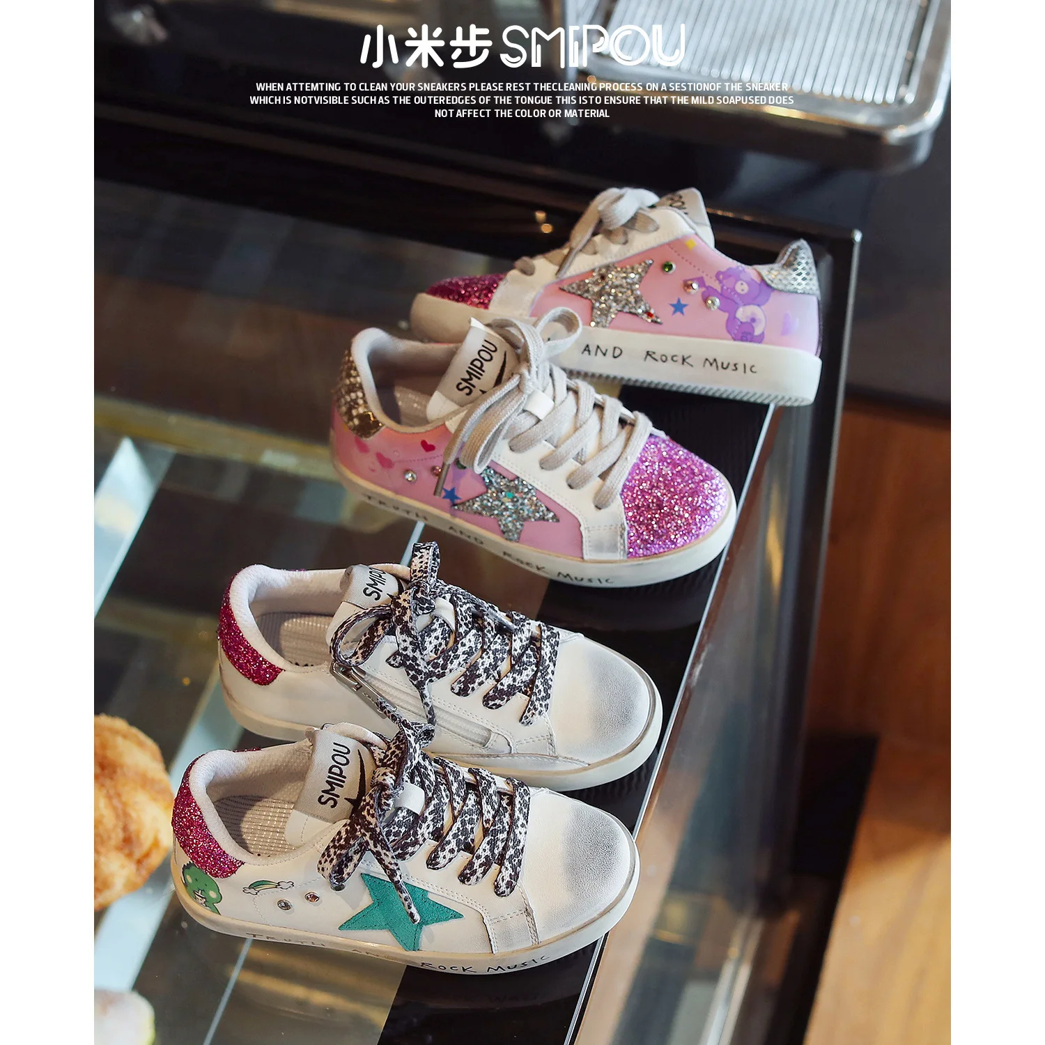 Kids School Shoes Genuine Leather Shiny Retro Golf Children Sport Shoes New Big Girl Luxury Sneaker