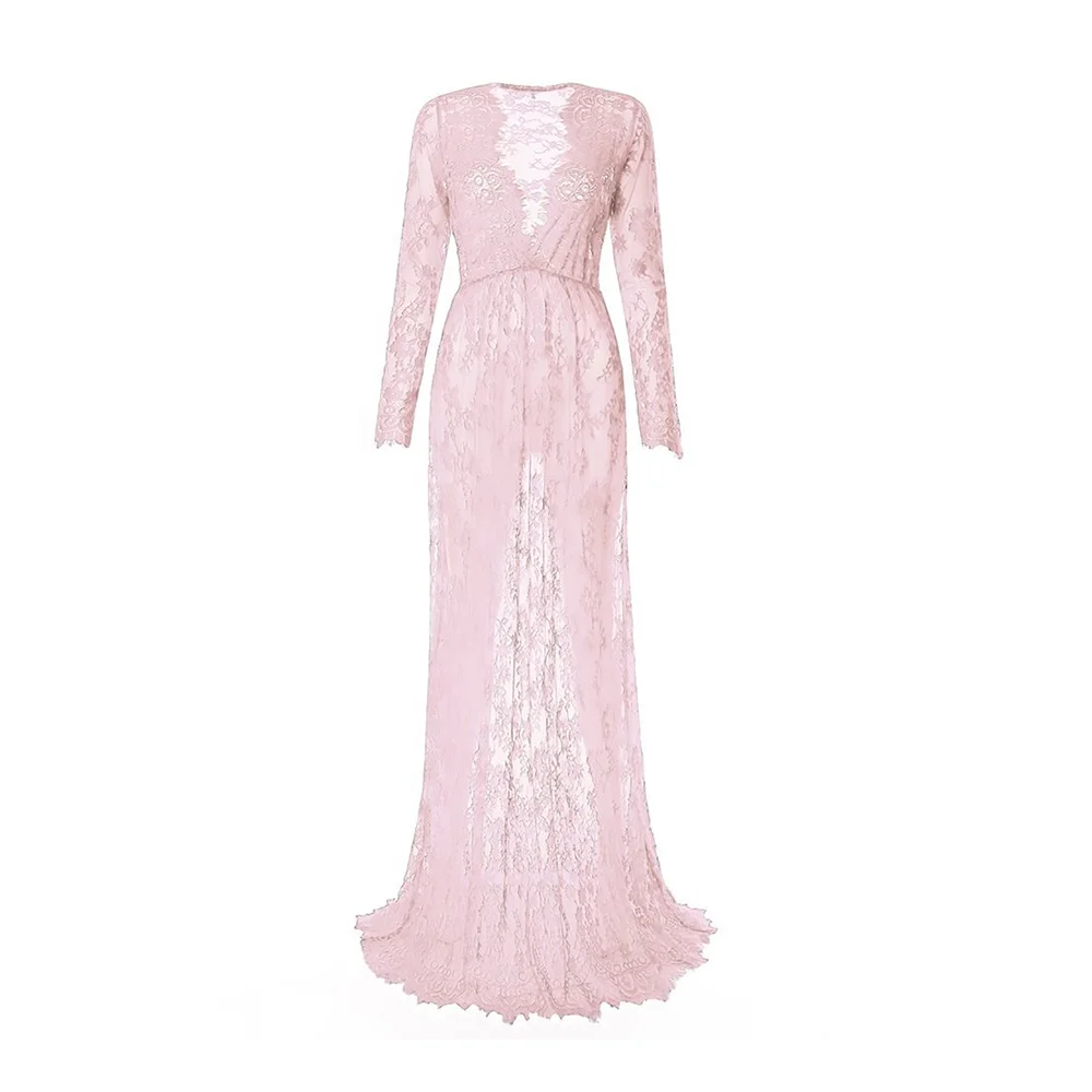 Женское длинное кружевное платье с длинным рукавом для беременных платье макси для фотосъемки платье для беременных