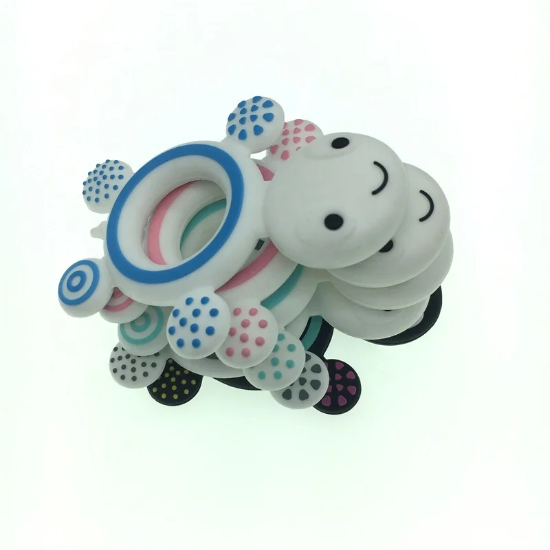 
Child Gift Non-Toxic BPA-Free colorful food grade turtle tortoise silicone baby teether ring training teething chew toys 