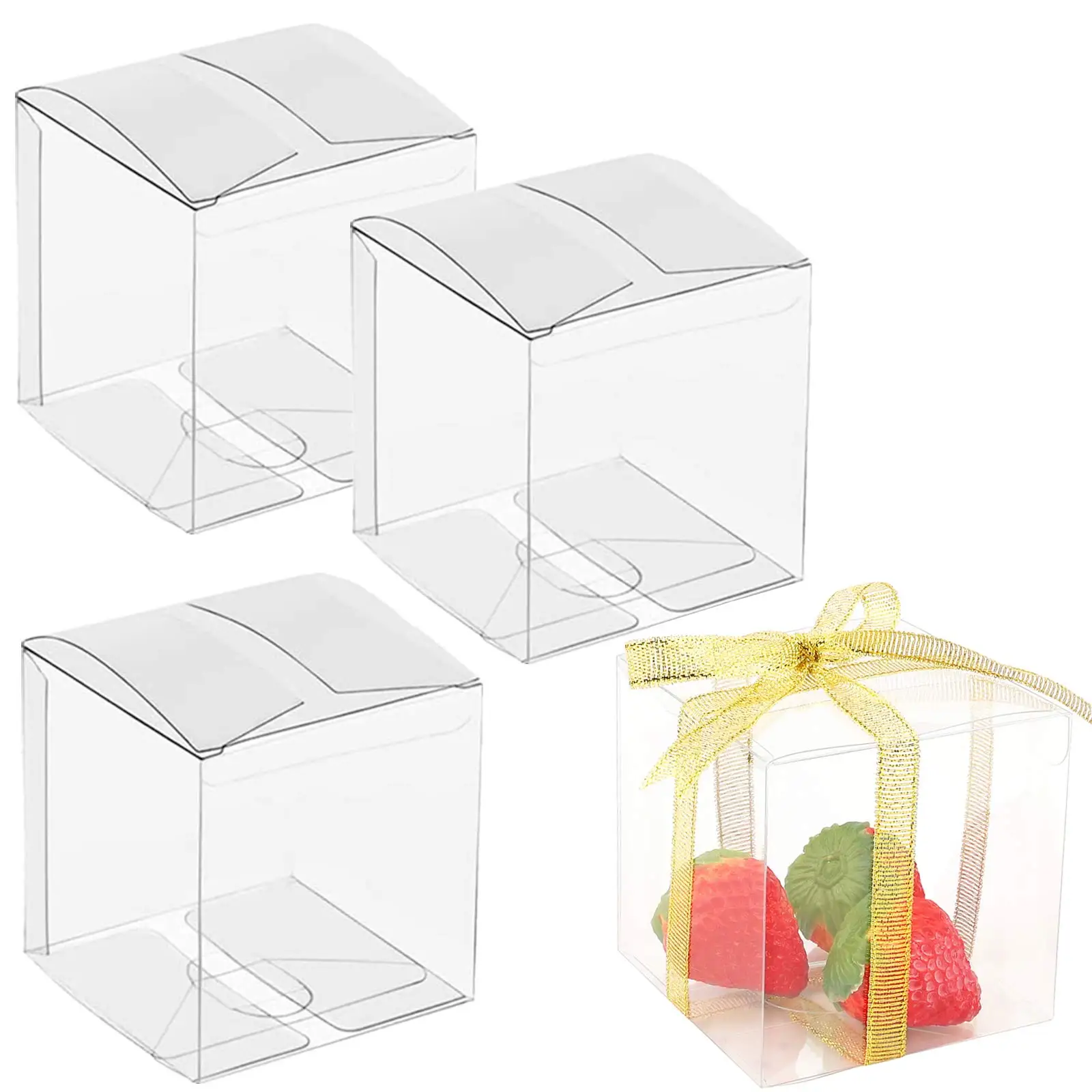 Custom Mini Folding Plastic Waterproof Tool Box Blank  Packaging Box Transparent Pet Clear Pvc Box for Candy
