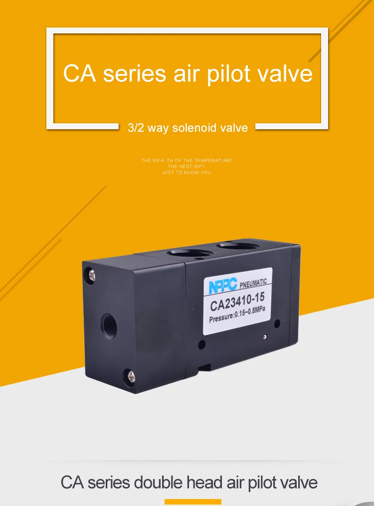 CA23420-15  3A Series Port Size 1/2' 2 Position 3 Way Pneumatic Control Valve Double Position Valve Air Solenoid Valve 3A420-18
