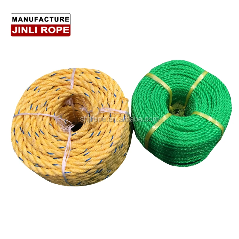 (JINLI-rope) Single braided 3-strands mono PP rope used for indoor outdoor use size form 2mm-120mm
