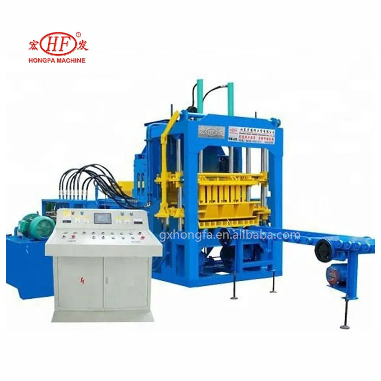 HONGFA concrete block machine QT4-15D fully automatic concrete block molding machine solid hollow color block concrete machine