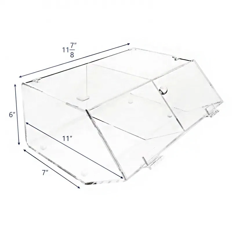 Прозрачный акриловый Штабелируемый кейс для хлеба с внутренним слоем мешочек коробка хранения пекарни магазина тортов