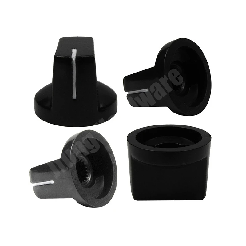 19x14.7mm plastic Audio Gear Pointer Guitar Pedal Control Knob for Teeth Shaft