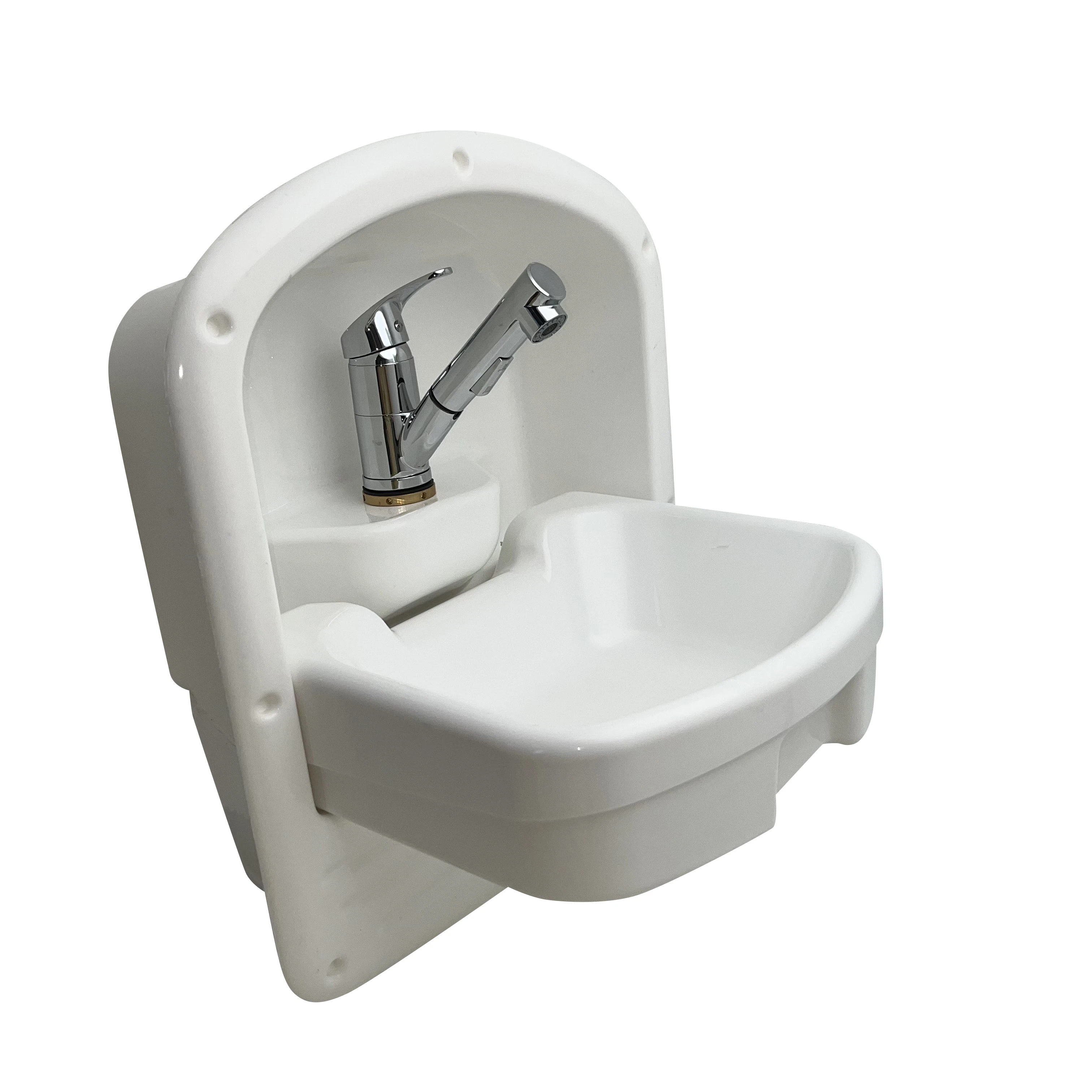 Acrylic Round Folding Sink Wall Hung Mounted Bathroom Hand Wash Basin Sink for RV Caravan