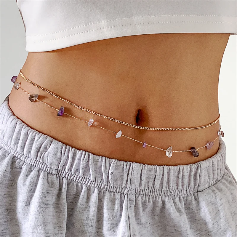 Manufacture Fashion Ladies Waist Chain Jewelry Beaded Belly Chains for the Waist Women Bohemia Butterfly Thin Body Chain