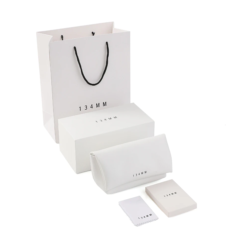 Custom Logo Magnet Leather Glasses Case Eyewear Packaging with Magnet Closure with Microfiber cloth for Cleaning and Protection