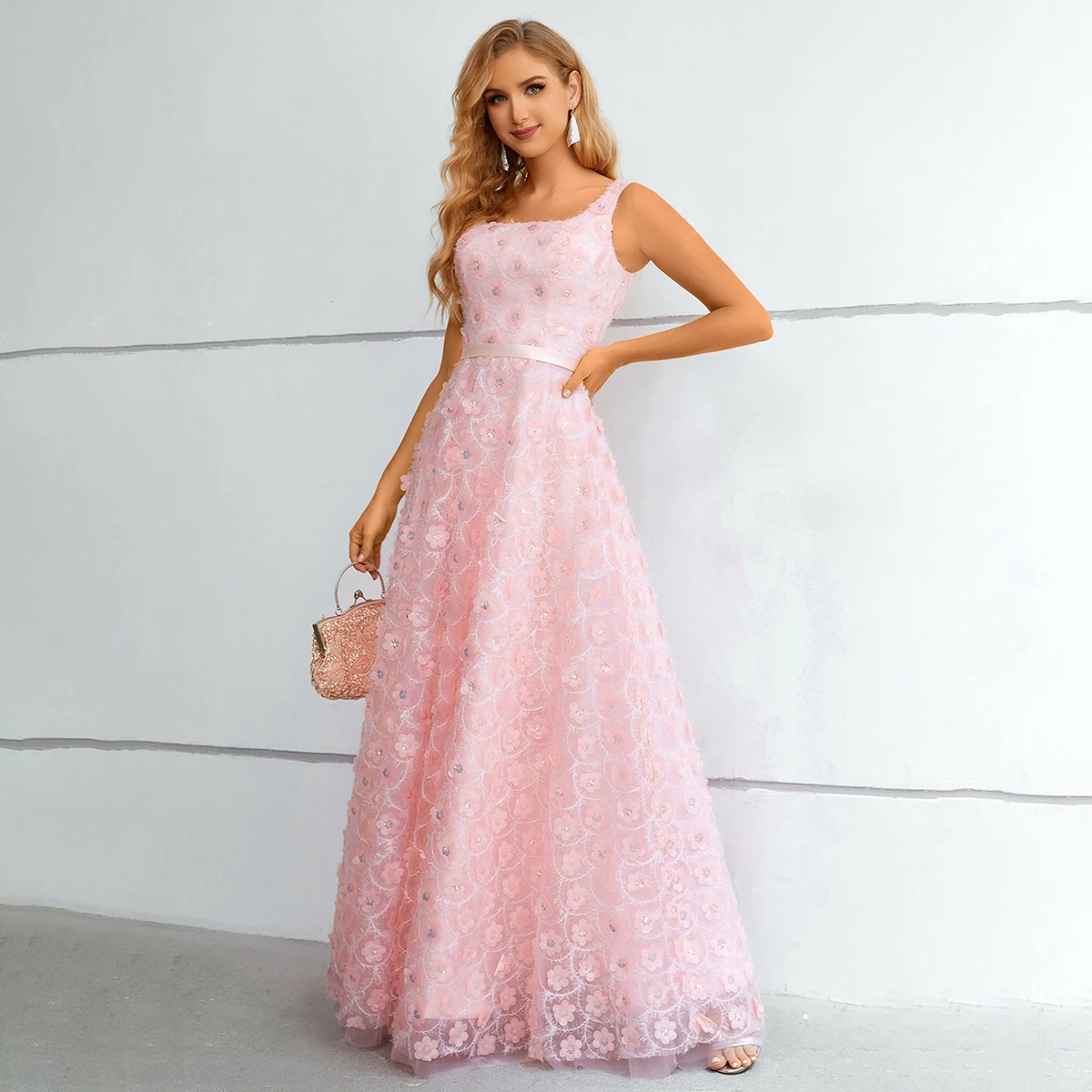 Popular promotional luxury cute beautiful velour elegant satin evening gown dress