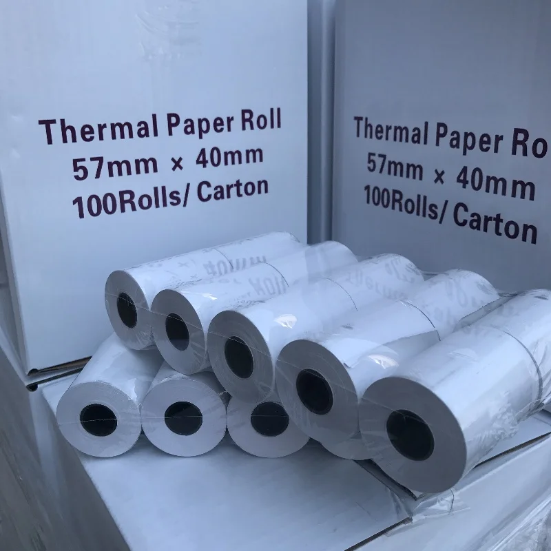 ATM/POS machine use 57mm thermal paper roll 70g black image 57*40mm cash register paper roll