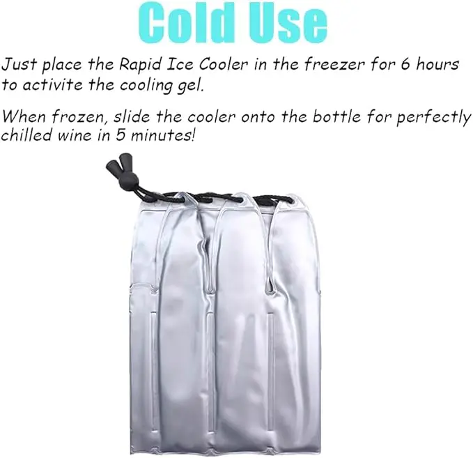 Wine Bottle Cooler Bag Champagne Beer Bottle Cooler Flexible Ice Bucket For Bottles Portable Reusable Gel Ice Pack