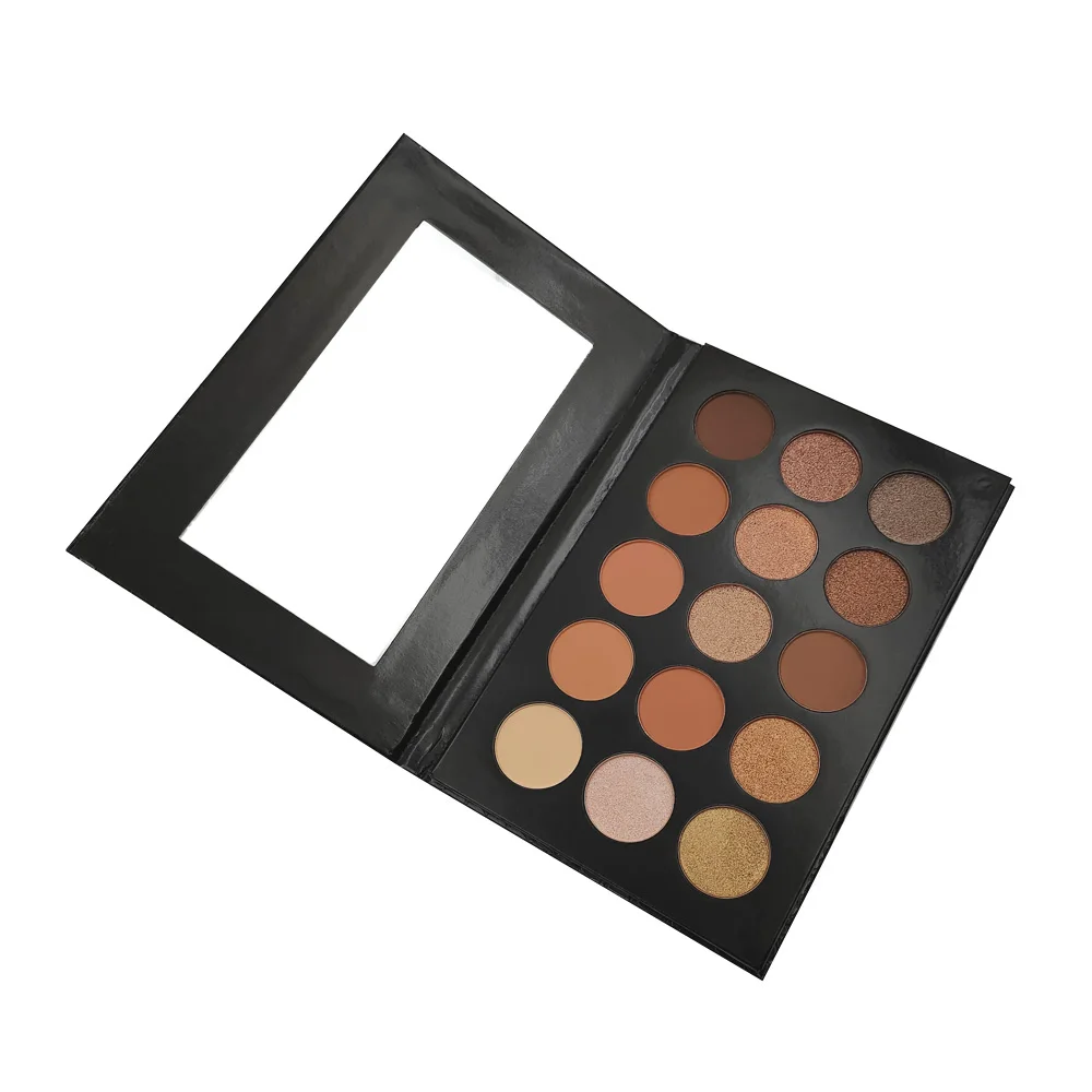 15 Colors Private Label Cosmetics No Brand Makeup Custom Eyeshadow Palette High Pigment Vegan Eye shadow