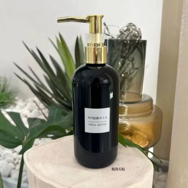 Boston Round Shoulder Split Bottle Nordic lotion PET Large Capacity Sealing Thickened Bottle Body Plastic