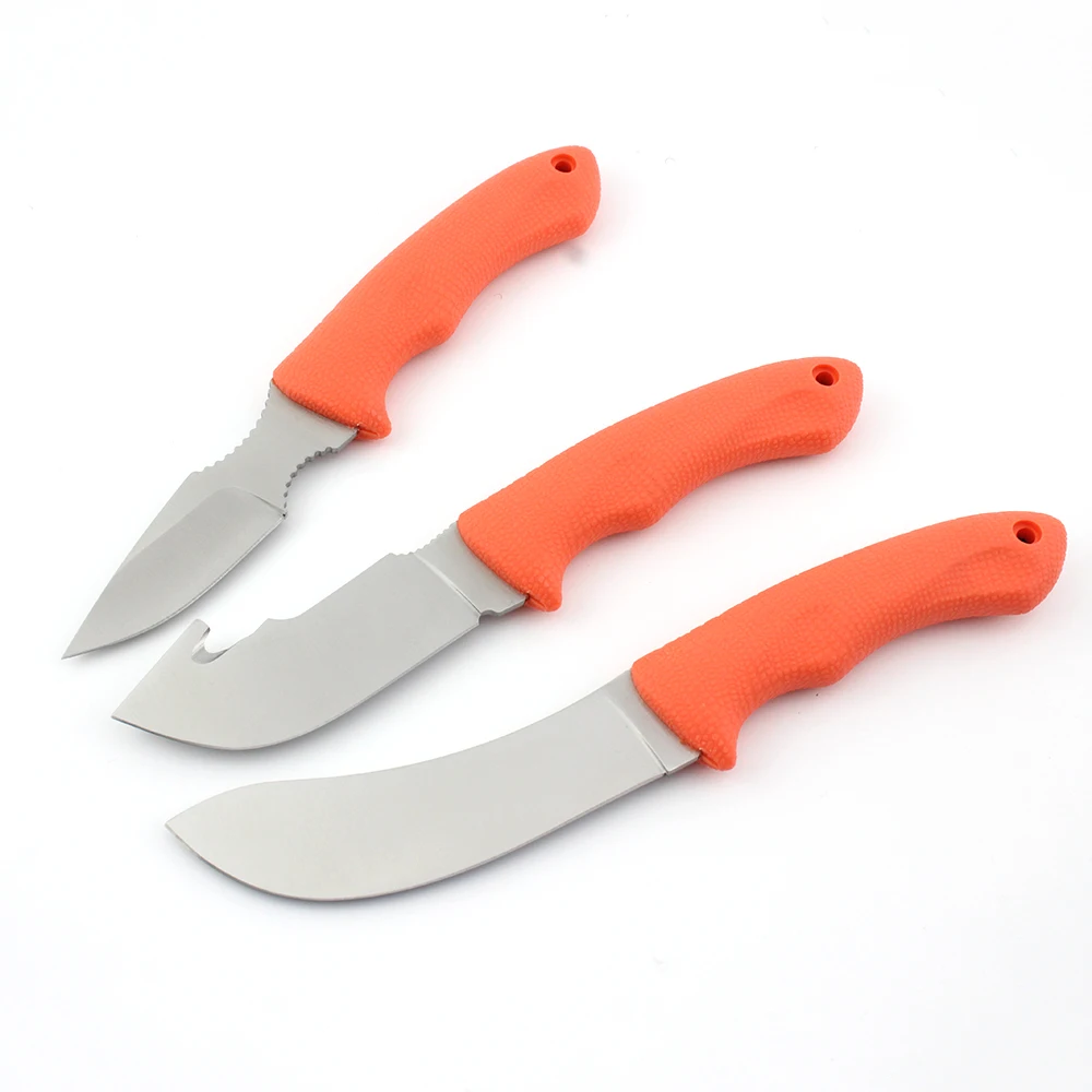 3Pcs Outdoor Survival Hunting Knife Stainless Steel Hunting Camping Knife Set