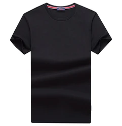 High Quality Unisex Short Sleeve 100% Cotton Solid 8 Colors Custom Heat Transfer Printing  LOGO Pattern Plain White T shirts