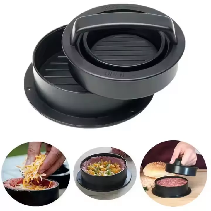 kitchen tools gadgets 3-in-1 Burger Extrusion Molding Machine Meat Press Tool Burger Patty Mold with 100pcs Patty Wax Paper