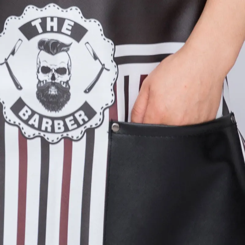 private labels Leather Salons Apron for Hair Cutting Cape Barber Pocket Hair Cutting Dyeing Cape drop shipping
