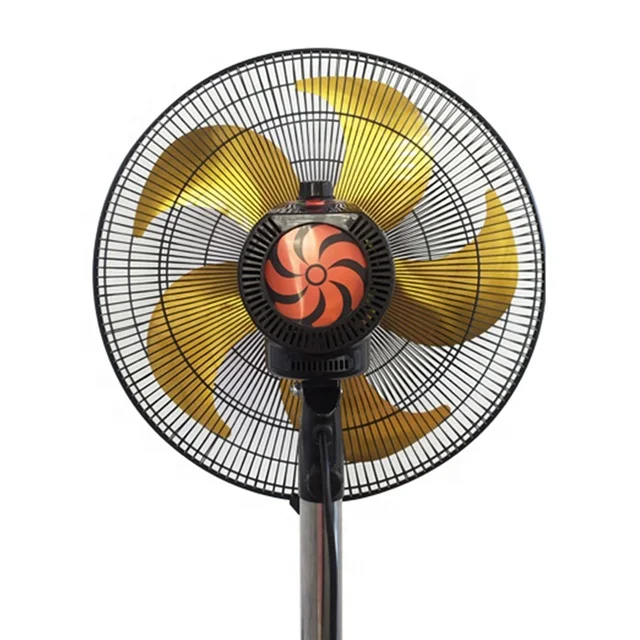 18 дюймов золотой алюминий 5 лезвий Портативный электрический коммерческий качающийся вентилятор стенд