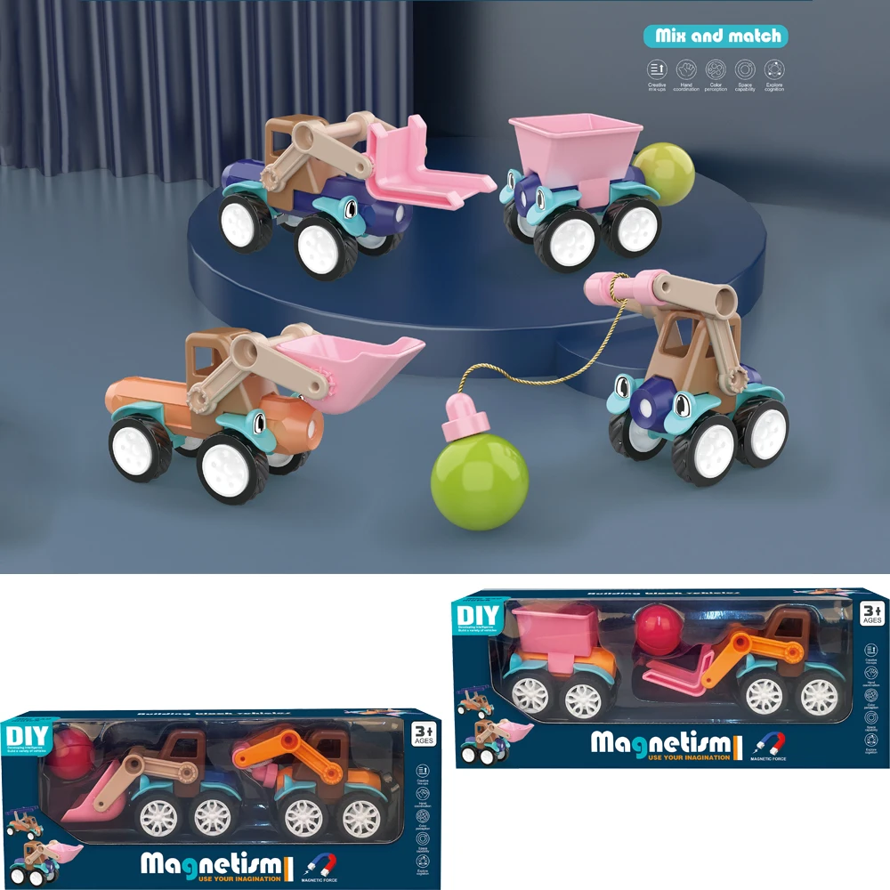 Hot selling products 2023 DIY building block vehicles sets magnetic Montessori Educational toys car juguetes para los ninos