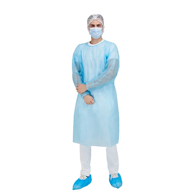 MDMA qualified Disposable Polypropylene Isolation Gowns Elastic Cuff Long Sleeve Isolation Gown