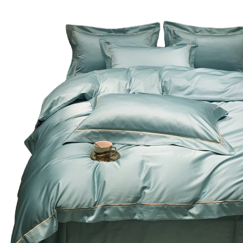 LONG SHOW Factory Wholesale High quality soft 100% cotton sateen bedsheet fabrics stripe satin fabric for hotel bed sheet