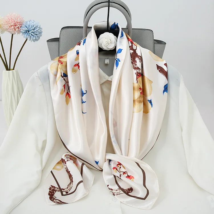Luxurious Silk Polyester Extra Large Square Scarf Shawl Wrap For Women  For Evening Dresses