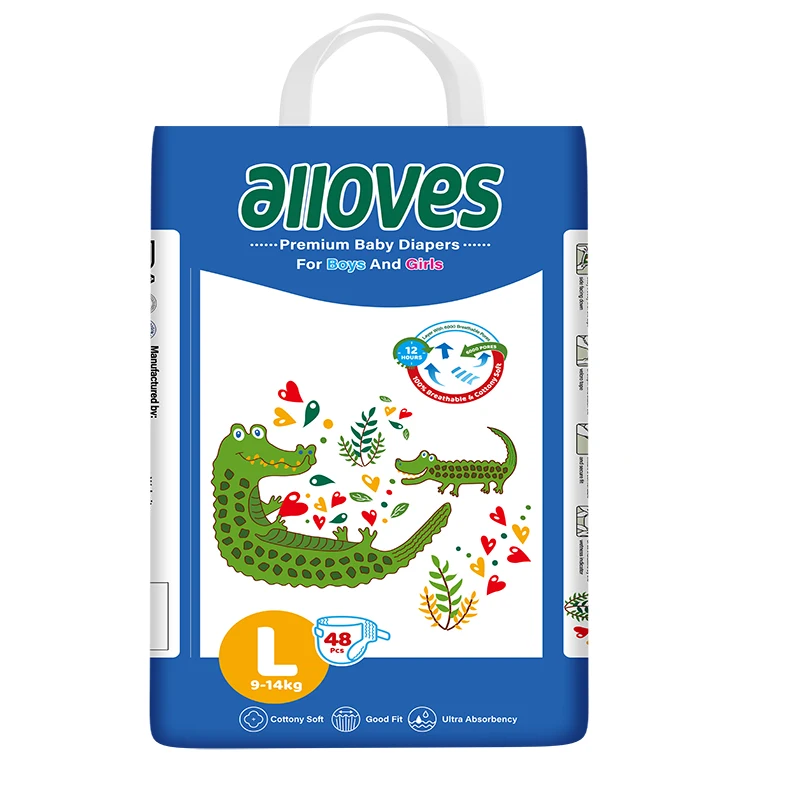 Alloves own brand nappies for babies Leak Guard Baby Diaper looking for distributor in stock wholesale