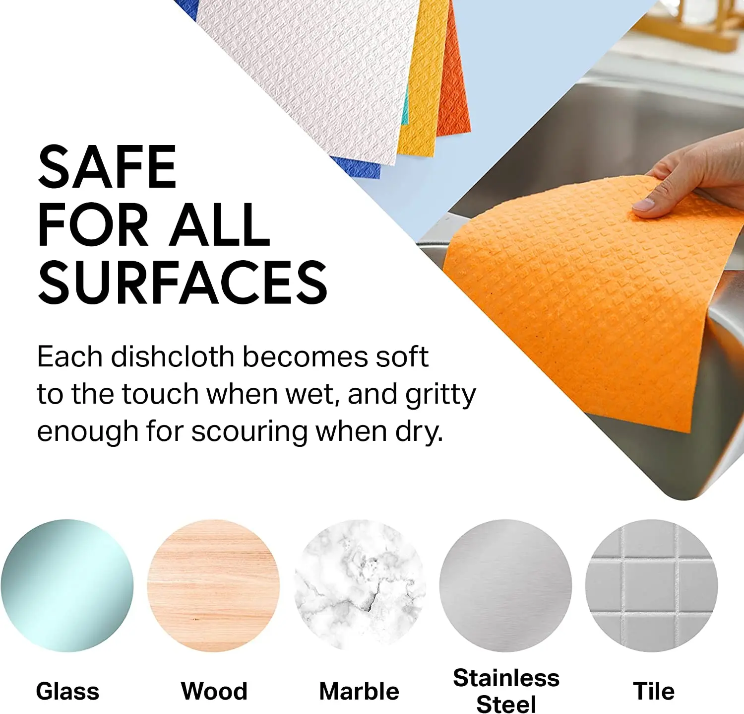 Swedish Cellulose Sponge Dish Clothes Absorbent Kitchen Cleaning Cellulose Germany White Swedish Dish Cloths Microfiber Cloth