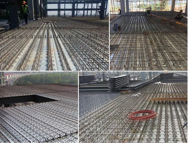 Concrete Steel Rebar Truss And Lattice Girder For Construction With Decking Sheet