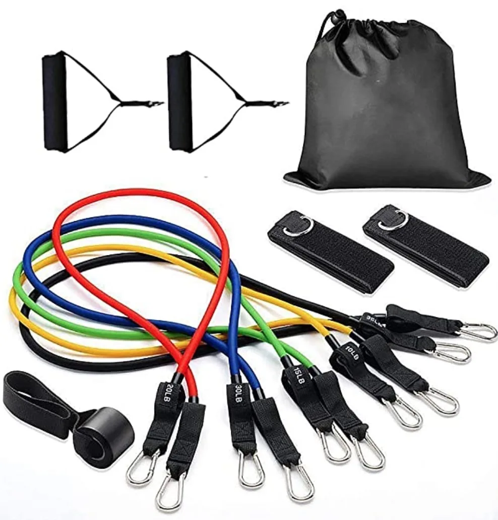 11 pcs Fitness Resistance Bands Set Pull Rope Set for Fitness Strength Training