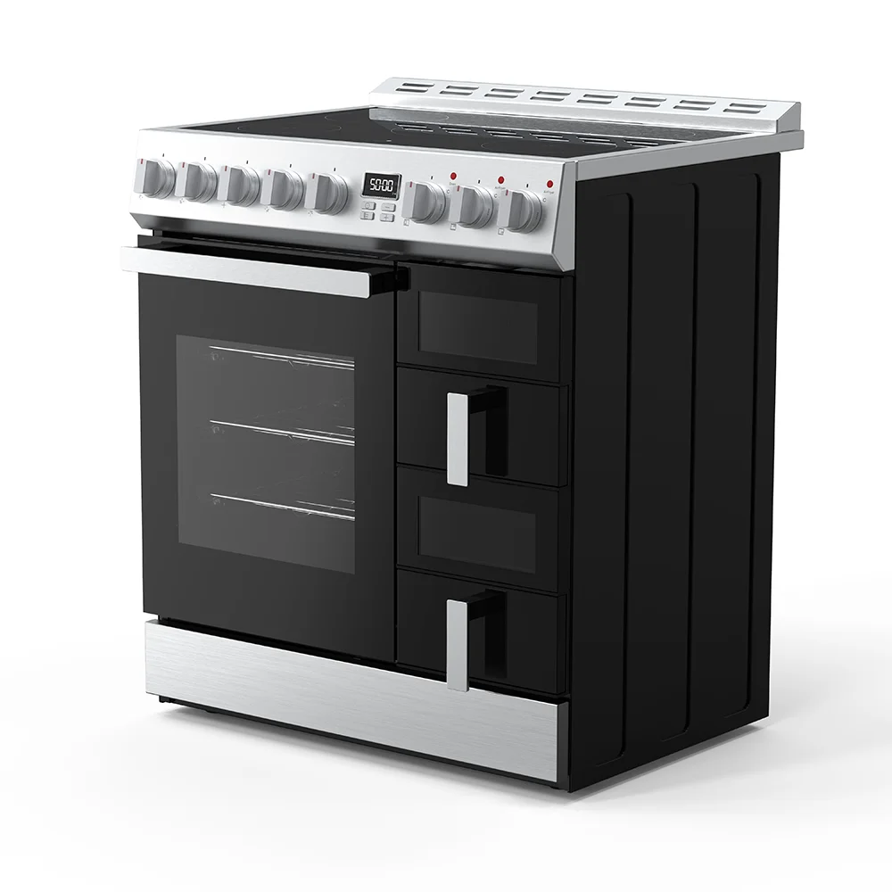 China Manufacturer New Design Kitchen Appliances 30 Inch Range With Air Fryer