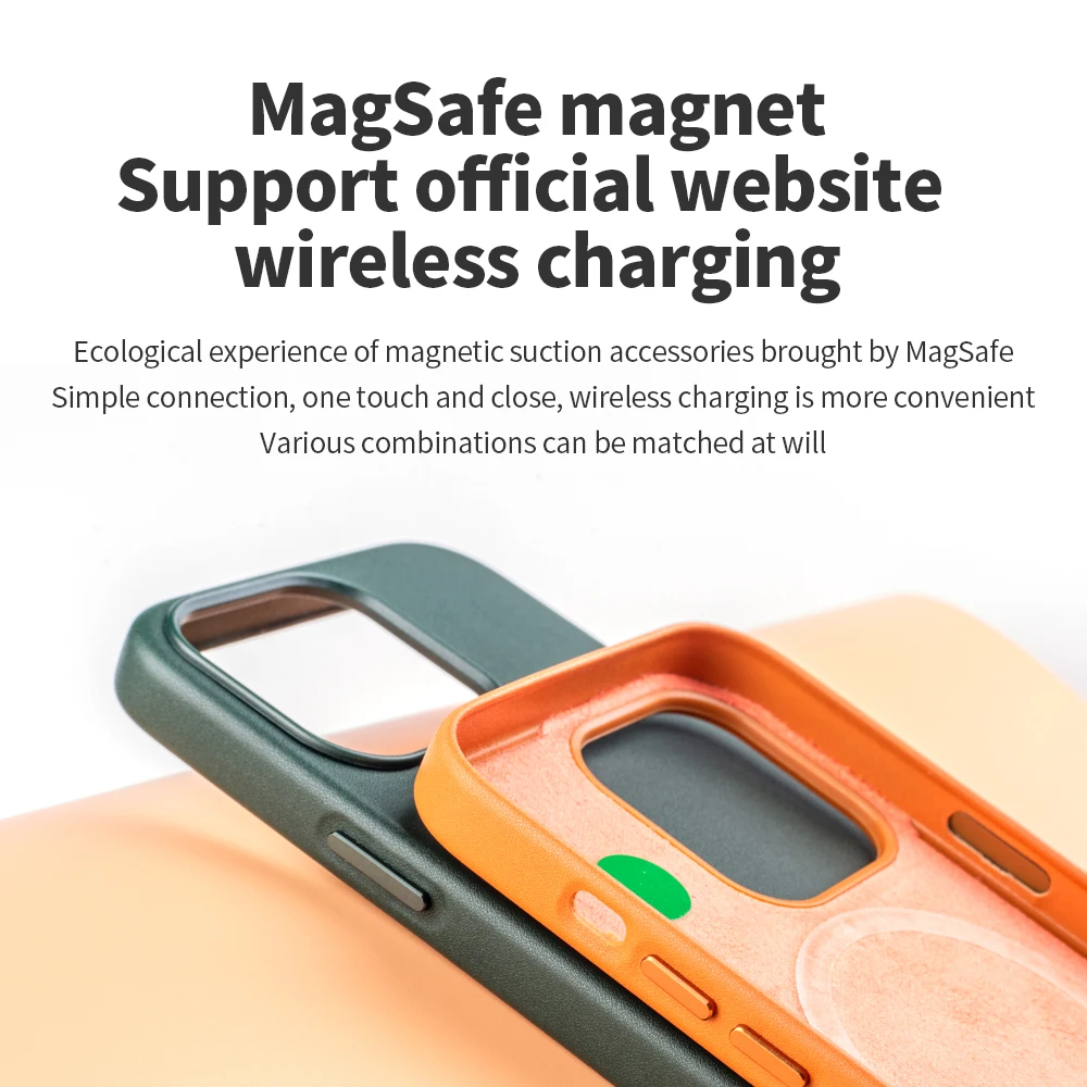 Магнитный чехол для iPhone 12 13 противоударный с беспроводной зарядкой Для magsafe телефона из искусственной кожи pro