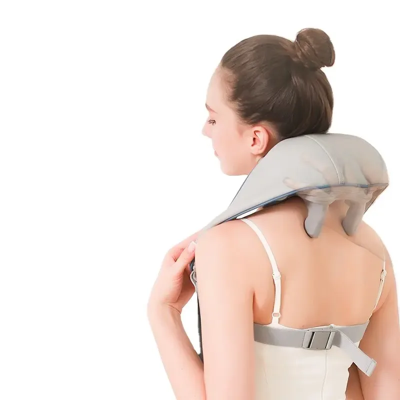 New Product 2024 Electric Neck Shoulder Massager Infrared With Strap 6D Heating Shiatsu Kneading Neck Massager Cordless