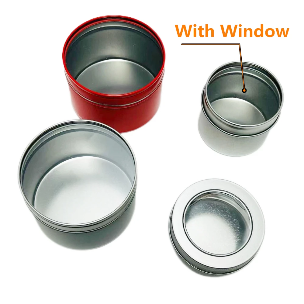Custom Empty Storage Container Aluminum Jar Packaging Small Round Metal Can Box Food Grade Tin Can For Candle With Lid