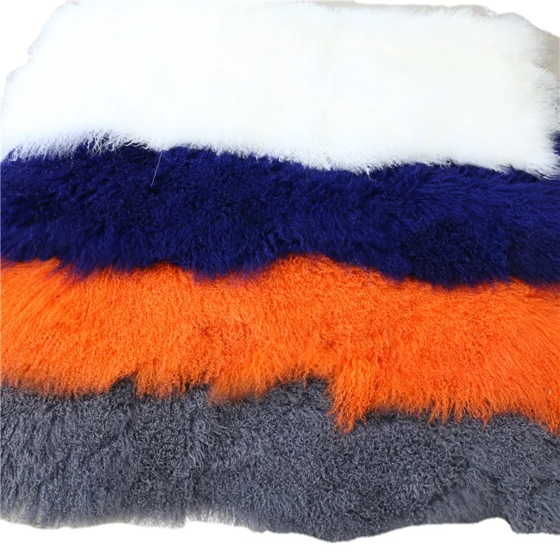 
Curly sheep fur skin long hair mongolian Lamb fur tibet Goat Skin Blanket 