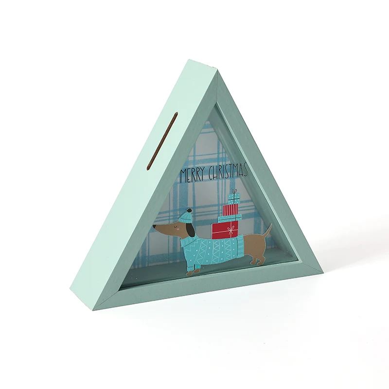Wholesale New Custom Cute Light Blue Cartoon Small Triangle Piggy Bank Money Boxes