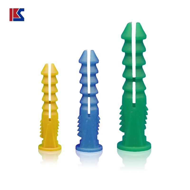 Plastic PP PE Expansion tube conical anchor blue and red color plastic wall anchor