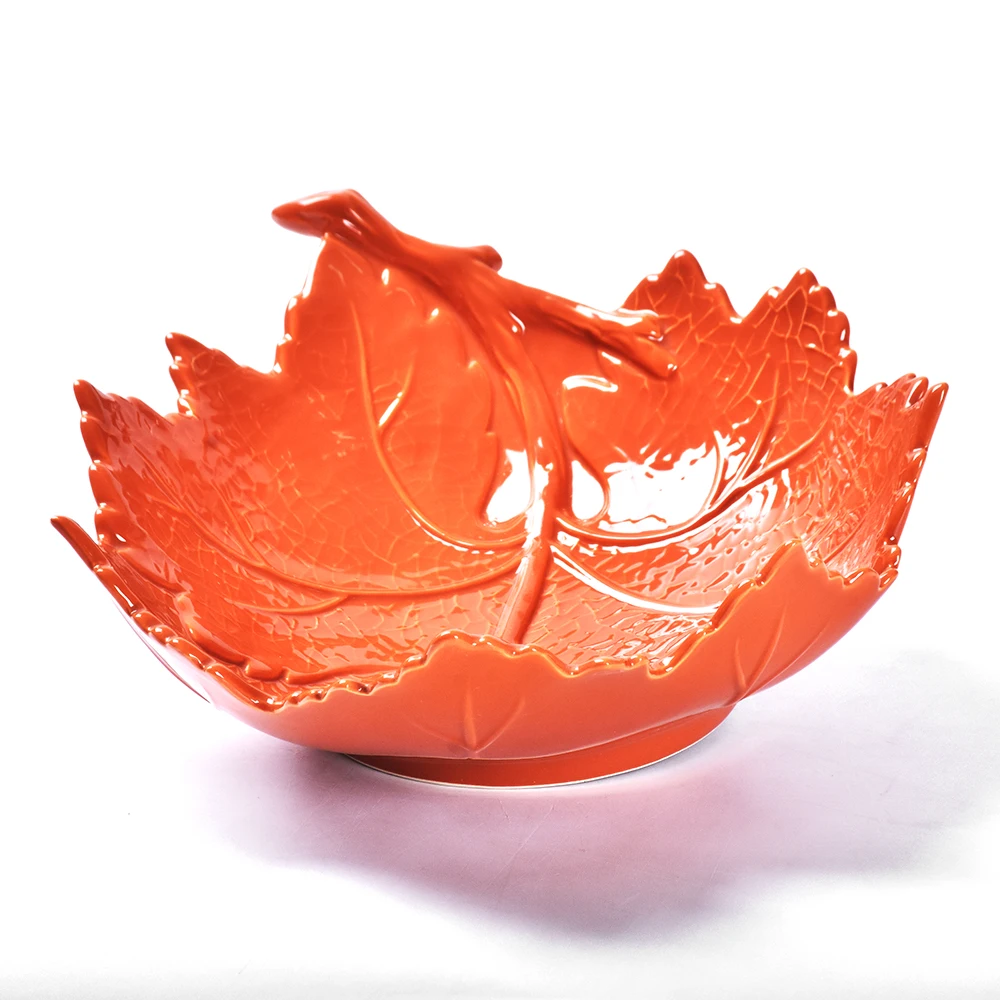 Cookin the American Way Jade Leaf Shaped Salad Green Ceramic Dessert Plate