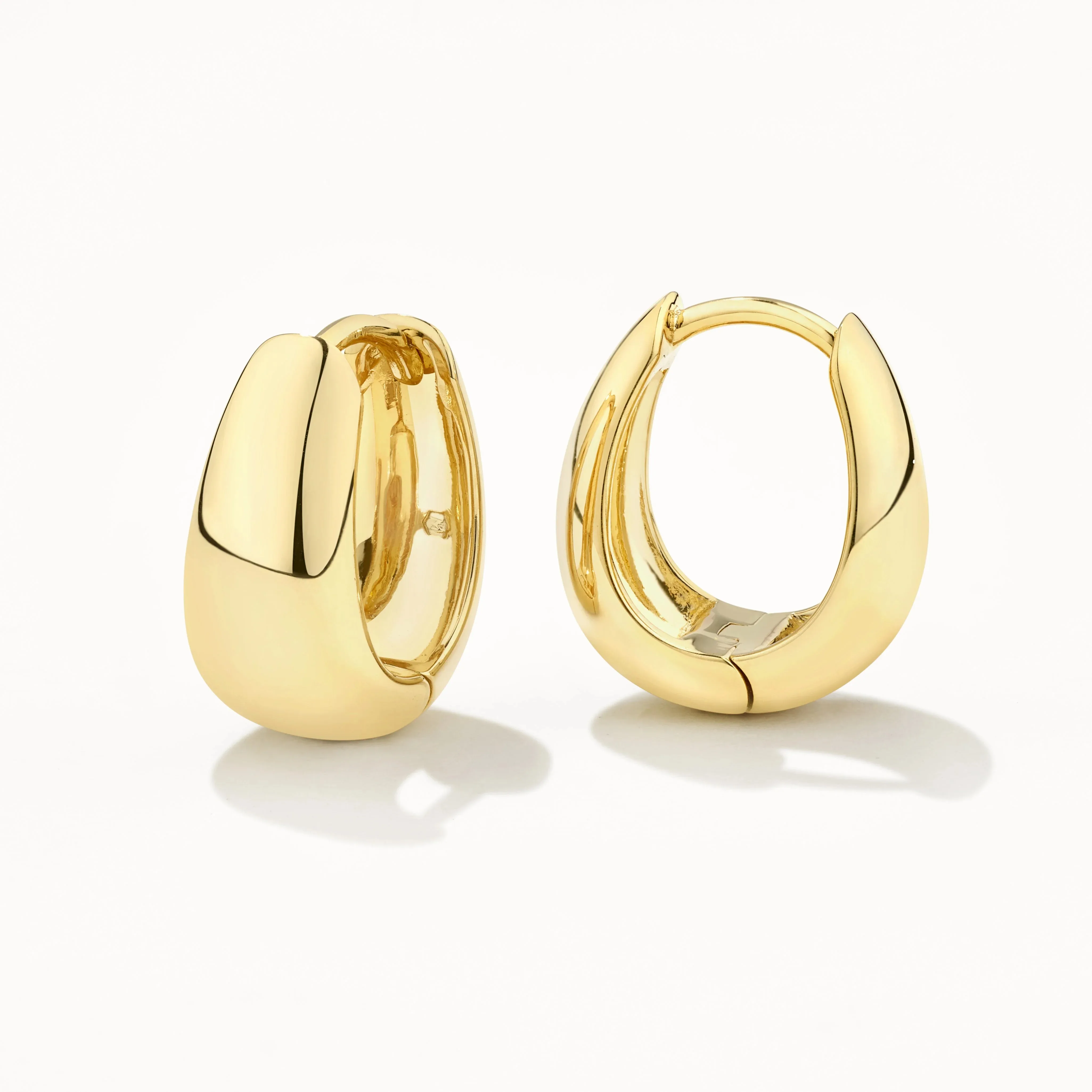 925 Sterling Silver 14K Vermeil Gold Plated Jewelry Women Chunky  Hoop Huggie Earrings For Jewellery Wholesaler