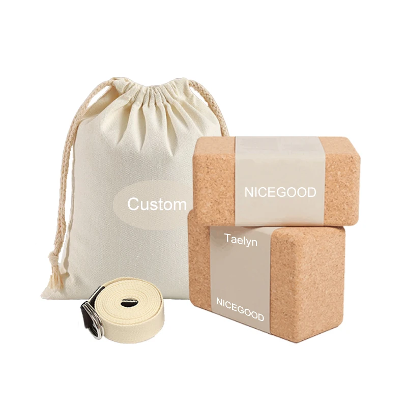 Low Moq Eco-friendly Organic Cork Yoga Brick Custom Yoga Block For Fitness