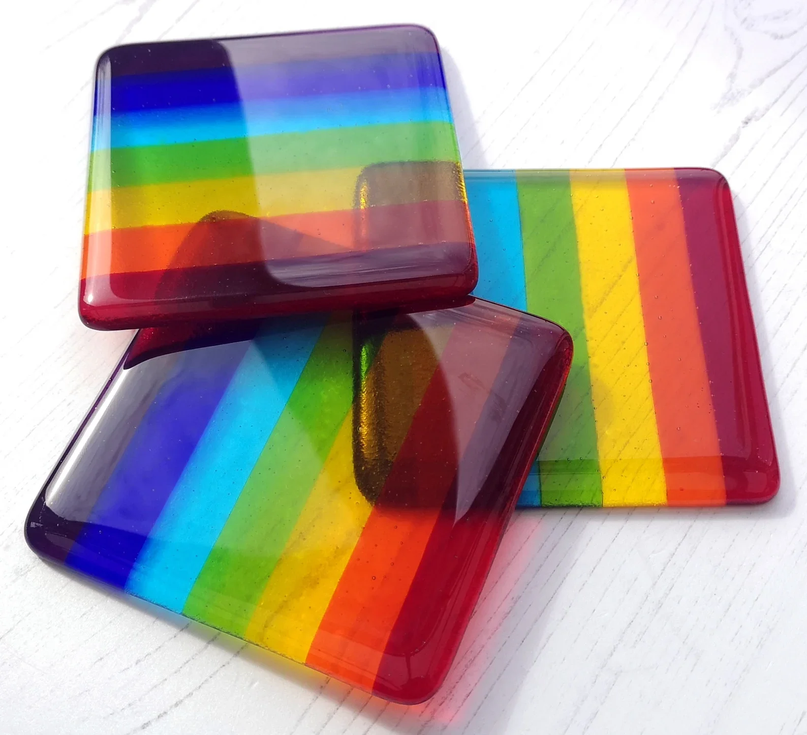 Rainbow Glass Coaster Tableware Table Decoration Coasters Print Glass Rainbow Memorial Remembrance Keepsake Grave Marker Gift