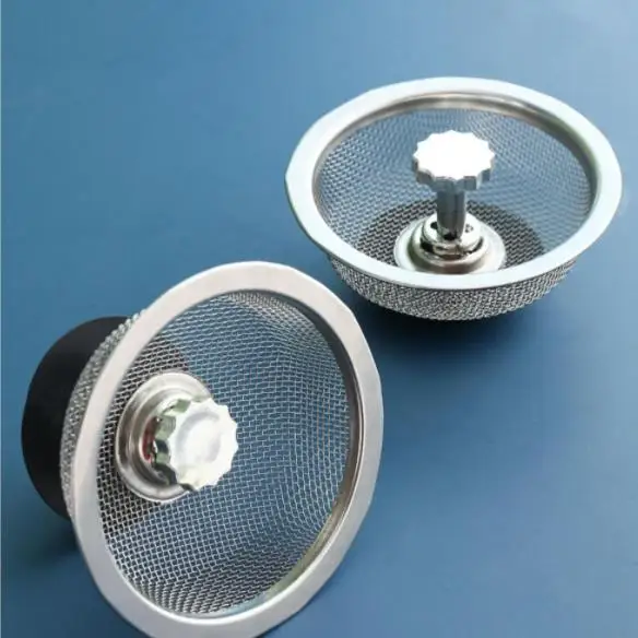 Kitchen Sink Filter Stainless Steel Anti-Blocking Artifact Wash Basin Sink Sewer Ground Funnel Separating Residue Net