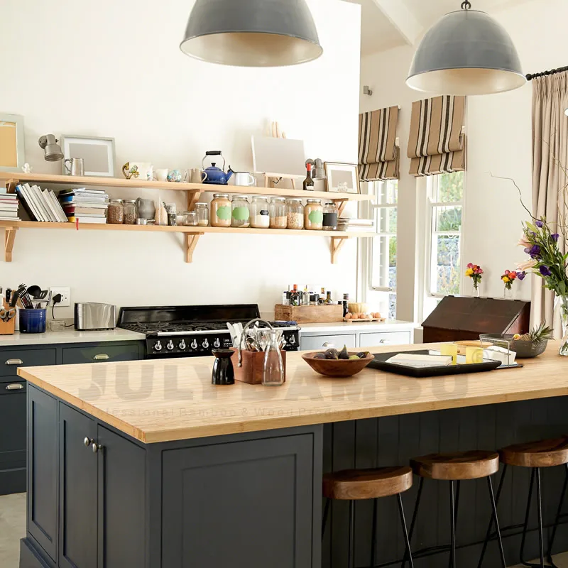 Bamboo Worktop Carbonized 3 Layers Bamboo Unfinished 38mm  Benchtop Bamboo  Modern Kitchen Island 1.5inch