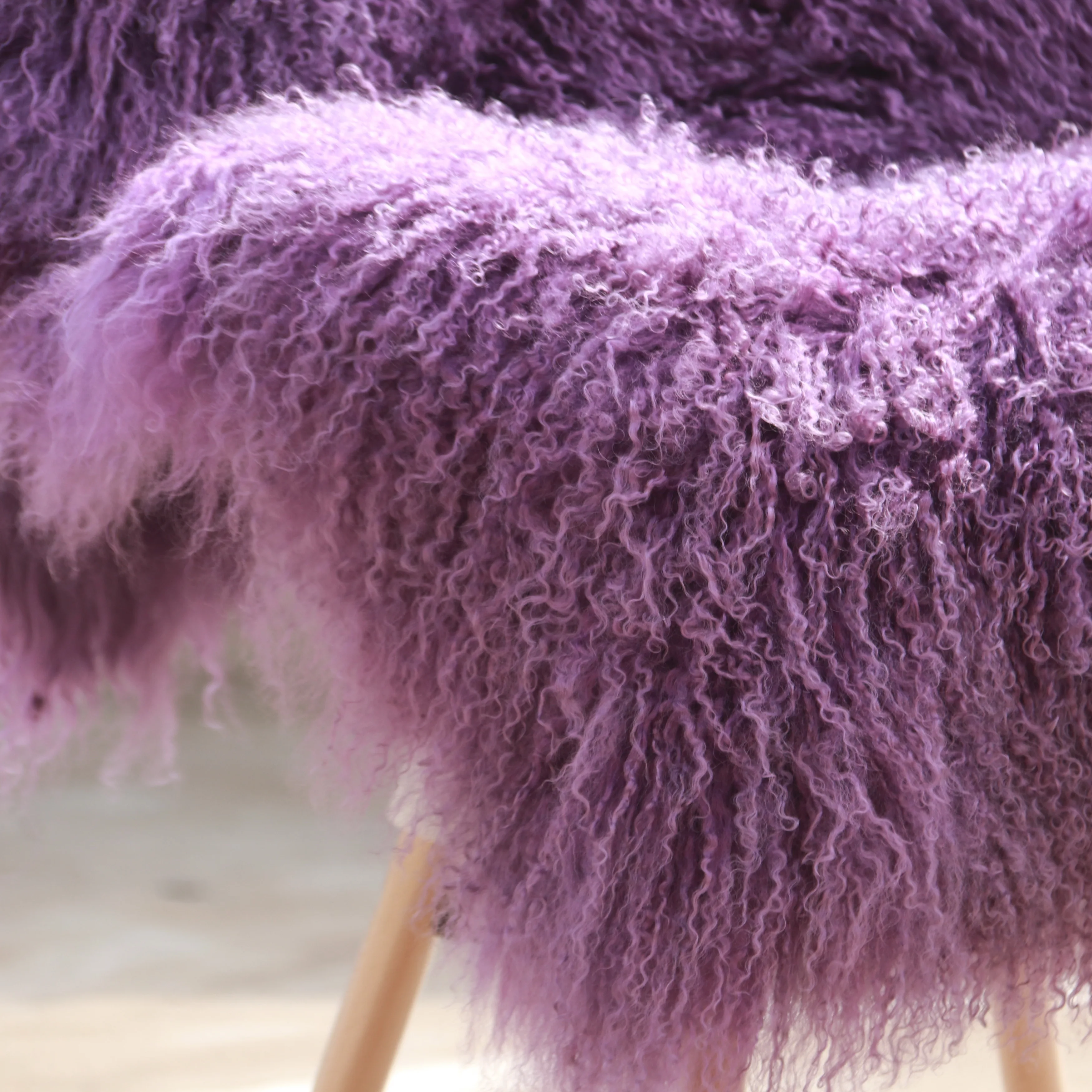 Custom Beige Real Fur Long Curly Pile Mongolia Sheep Fur Fabric 60x120cm Tibetan Lambskin Fur Plate