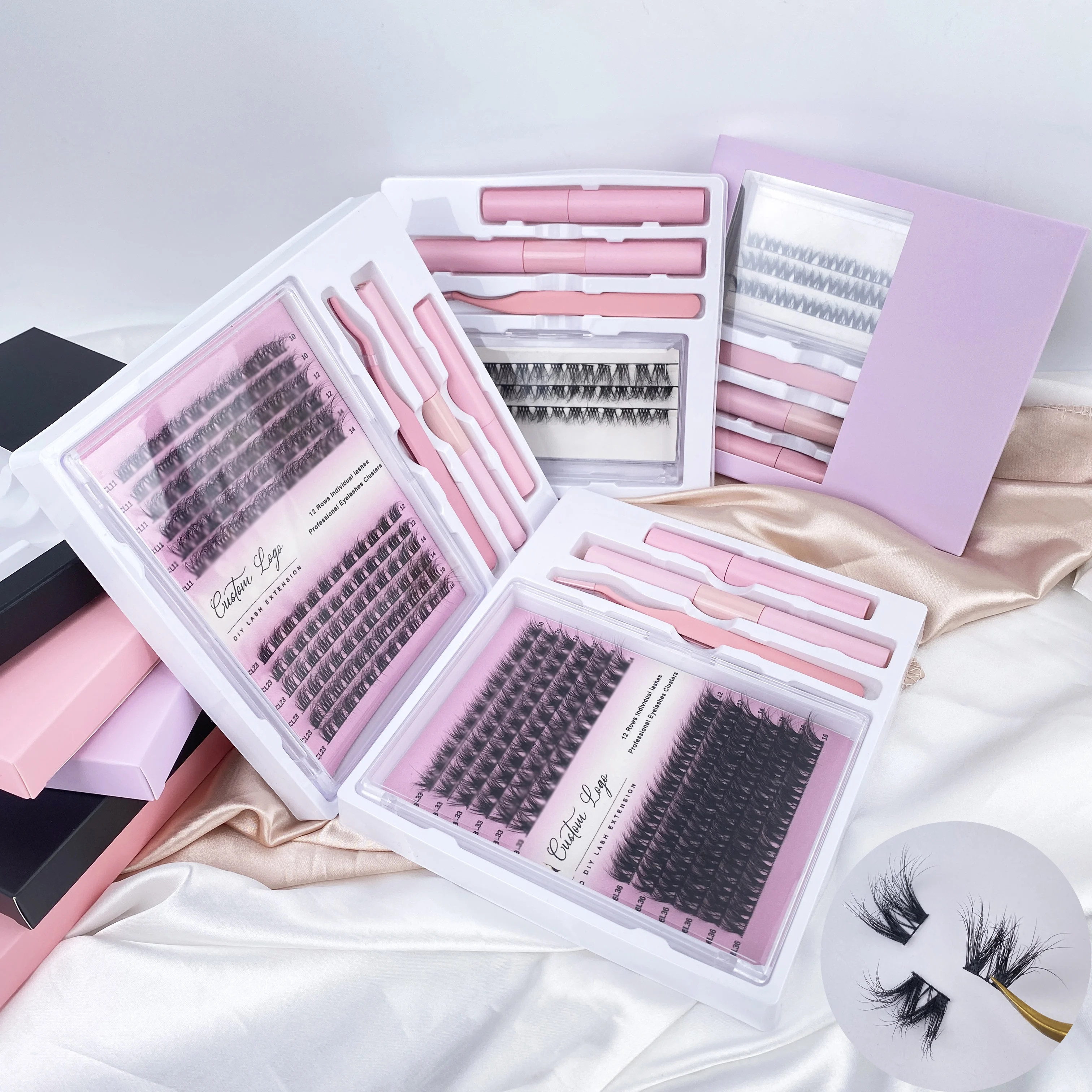 Lash clusters diy segment lashes Natural look eyelash extension Easy fan eyelash D curl 3d cluster DIY cluster lashes