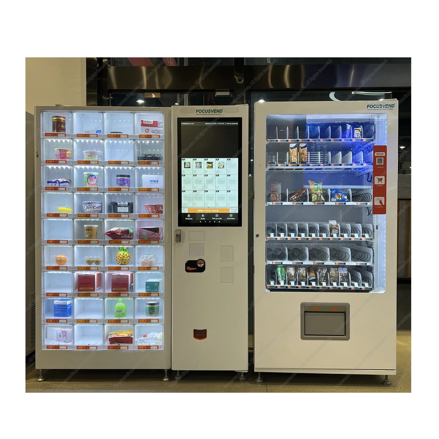 Cloth Hat Gifts Locker Vending Machine With Sticker Connect Combo Snack and Drinks Vending Machine Together