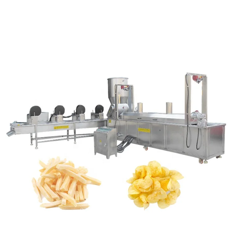 Automatic frozen french fries potatoes production line 100 kg automatic potato chips making machine price
