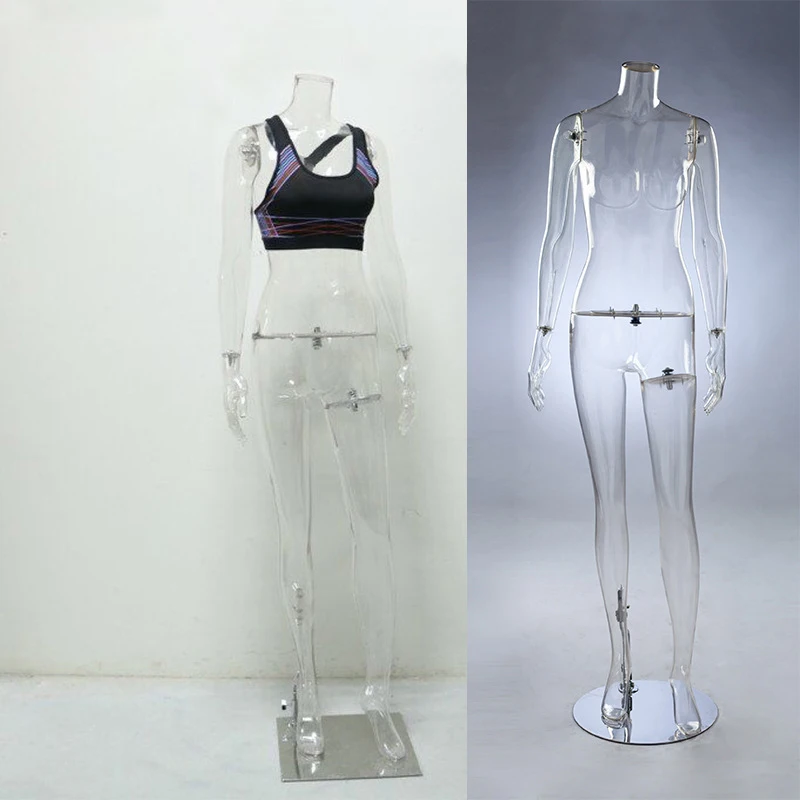 New Fashion Factory Price Window Display Full Body Standing Female Clear Mannequin