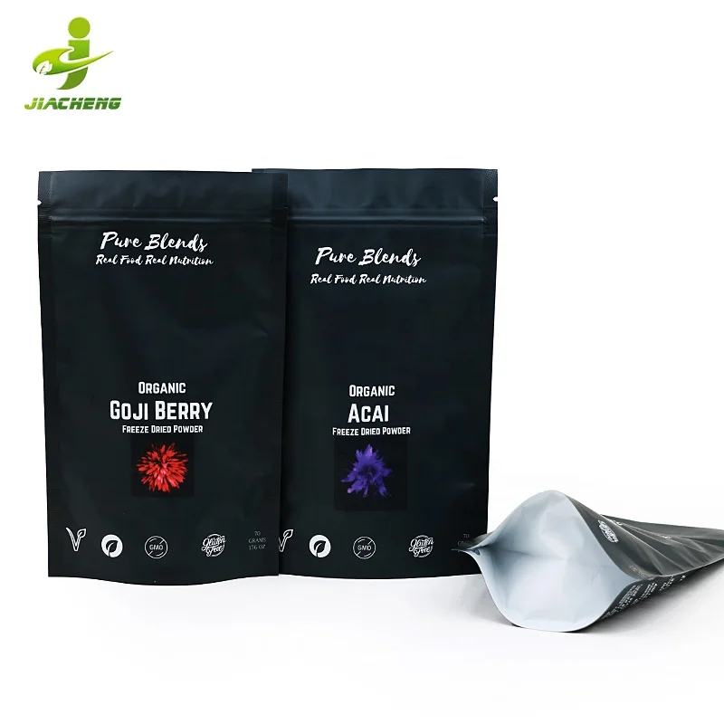 Custom Printed Zipper Mylar Bags Food Packaging Freeze Dried Fruits Powder Ziplock Stand Up Pouch