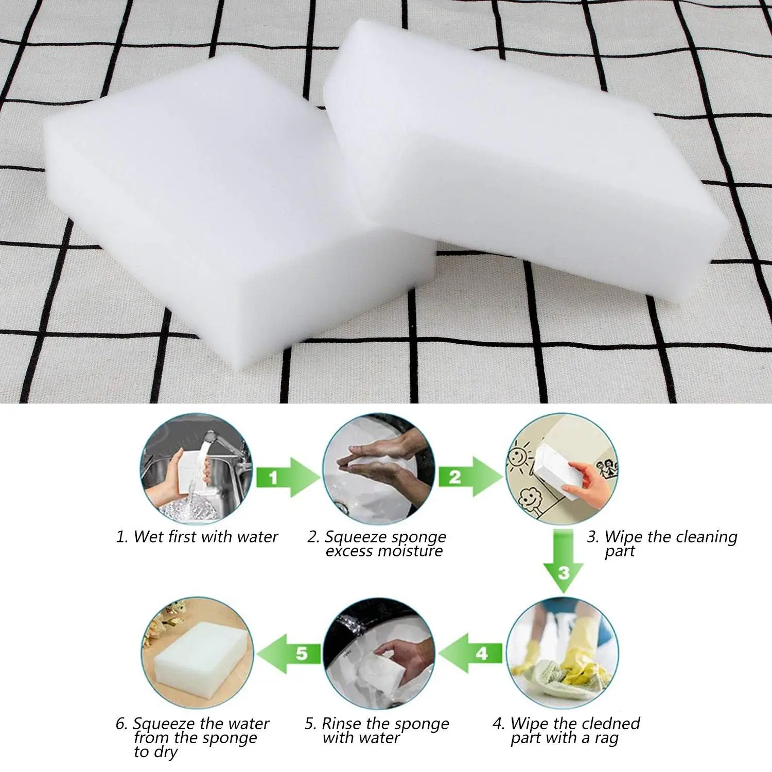 BONNO 50pcs Magic Cleaning Sponge Extra Thick Magic Eraser Sponges Melamine Foam Cleaning Pad Eraser Sponge for All Surface